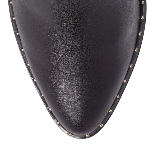 Leather ankle bootie, block heel, back zipper - Picture 3 of 4